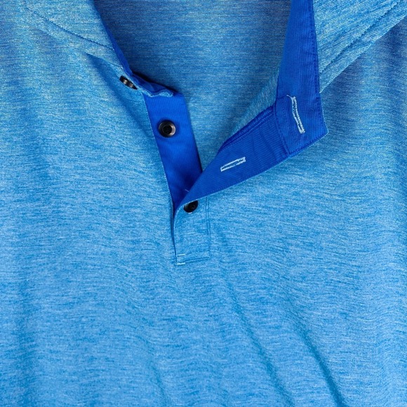 Lululemon Bright Aqua Blue Short Sleeve Performance Casual Polo Mens Size Large - Picture 5 of 7